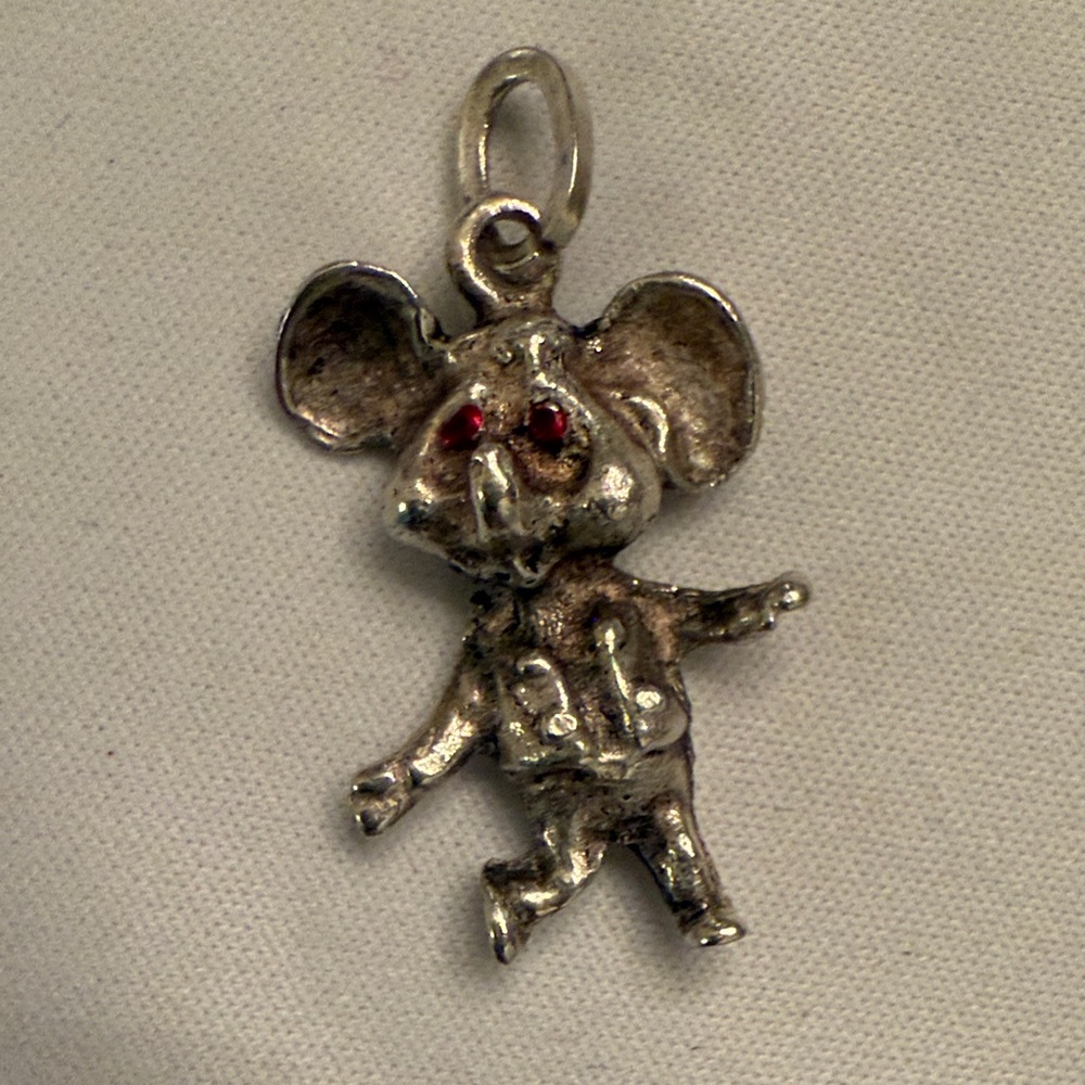 Whimsical Silver dancing elephant Pendant
